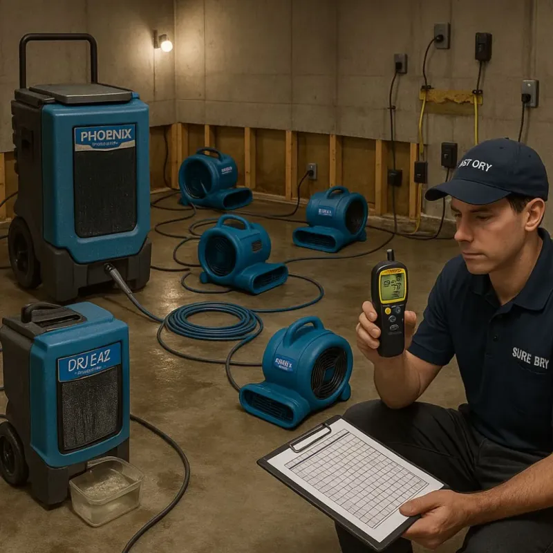 Structural Drying and Dehumidification process in Orion, IL